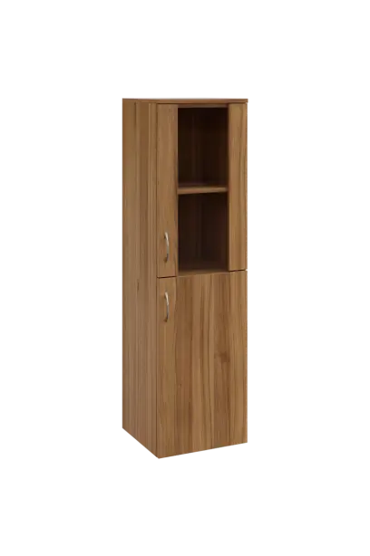 N 4 - 4DS kancelářská skříň, 1-dveřová/prosklená, pravá, 1450x400x400, ořech světlý